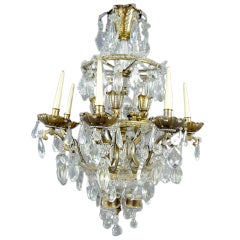 French Crystal and Gilt Bronze Chandelier by Maison Baguès for Jansen 6