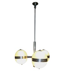 Italian Mid-Century Modern Glass Chandelier / Pendant by Sergio MAZZA & Artemide