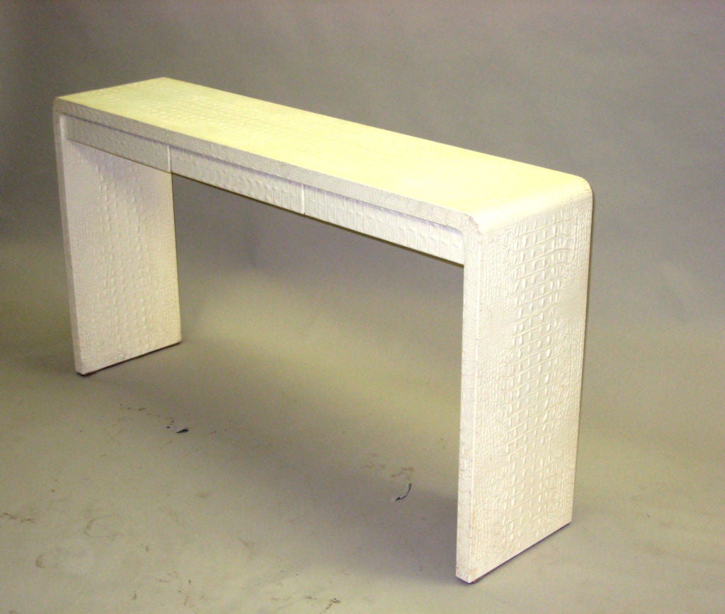 Crocodile Leather Console by Karl Springer