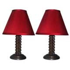 Pair of Small French, 1940s Carved Table Lamps 4