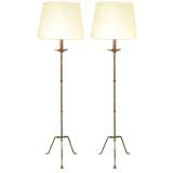Pair of Gilt Iron Standing Lamps