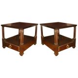 PAIR OF MODERN NEO-CLASSIC END TABLES