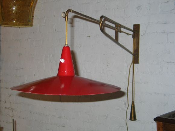 Italian Modernist Swing Arm Wall Light by Stilnovo
