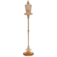 Italian Mid-Century Modern Neoclassical Murano / Venetian Glass Floor Lamp