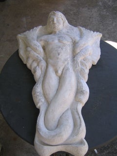 Large Wall Base Relief Sculpture of a Sea God