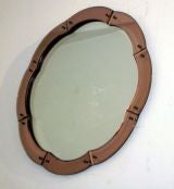 Oval Form Mirror with Rose Mirror Frame