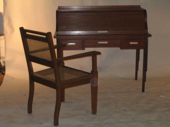 French Forties Roll-top Desk and Chair 4
