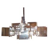Modernist Steel and Perspex Chandelier by Sciolari