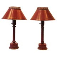 Two Painted Tole ‘Tin’ Table Lamps, France, circa 1930 11