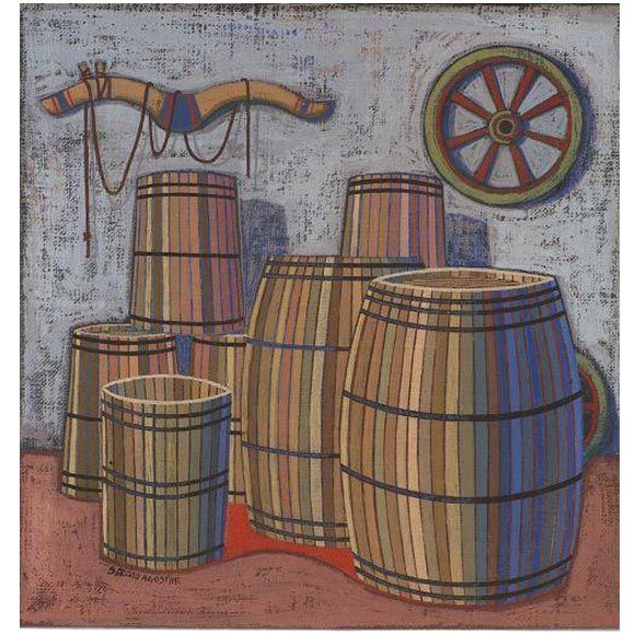 Painting 'October in the Cantina' by Sergio Agostini, Italy, 1960 For Sale