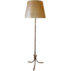 French, 1940s Faux Bamboo Floor Lamp by Maison Baguès 5
