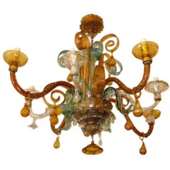 Rare Blown Glass Mallorcan Chandelier