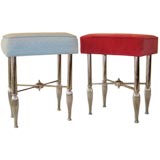 Pair of  X-Framed Stools attributed to Jansen