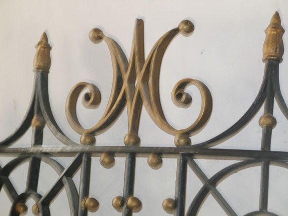wrought iron gate with privacy screen