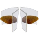 Vintage Pair of Lucite Tub Chairs