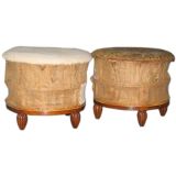 Pair of French Art Deco Stools