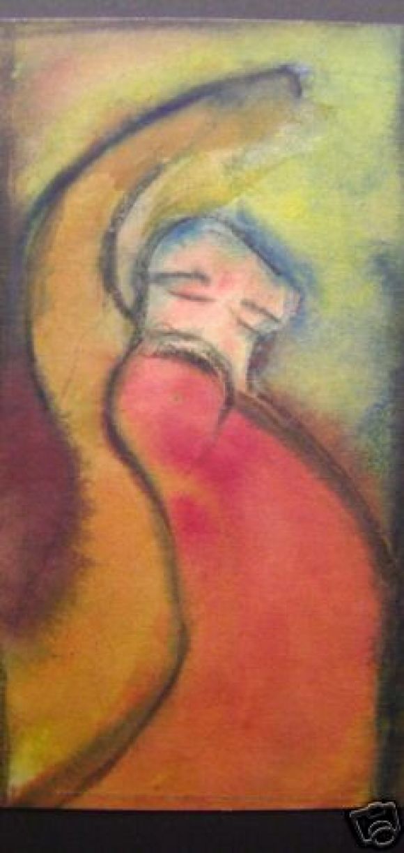 Expressionistisches Triptychon in Gouache des Bauhaus-Künstlers Hans Kessler (Moderne) im Angebot