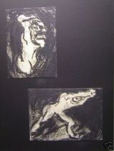 Coppia di disegni espressionisti di Hans Kessler