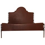Vintage RARE & IMPORTANT LEATHER BED by JACQUES ADNET