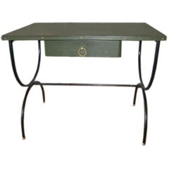 Rare Leather Desk, by Jacques Adnet
