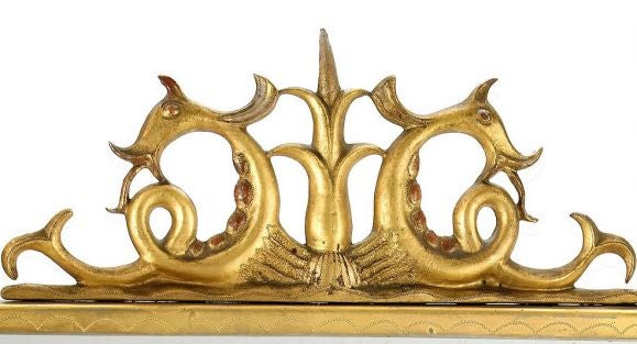Schwedischer moderner neoklassischer vergoldeter Zinnspiegel /Wandleuchter, Carl Bergstrom 1930 (Moderne der Mitte des Jahrhunderts) im Angebot