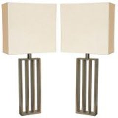 Pair of Bronzed Iron Table Lamps in the Style of Jacques Quinet 4