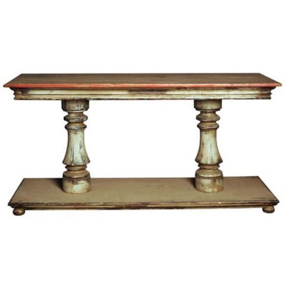 Pair of Spanish Painted Wood Consoles For Sale