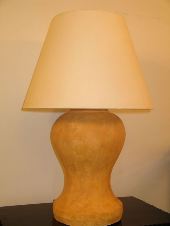 Mid-Century Modern Pair of French Modern Neoclassical Plaster Table Lamps After Jean Michel Frank For Sale