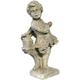 Late 19th Century French Romantic Garden Sculpture of an Adolescent Male