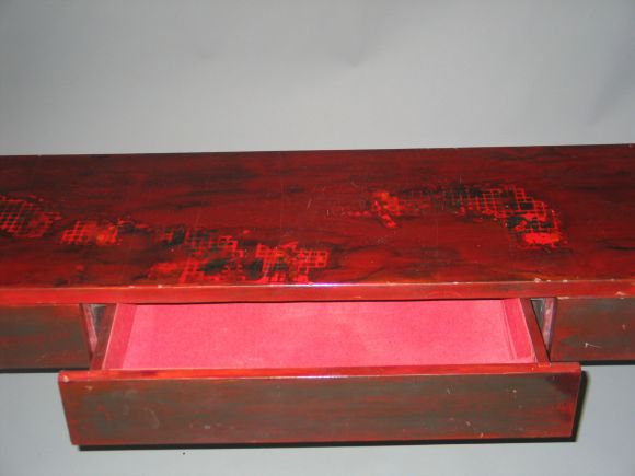 Mid-Century Modern Resin and Lacquer Wall Mount Console Attributed to Marie-Claude de Fouquieres For Sale