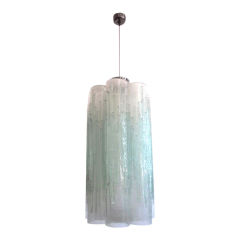 Italian Mid-Century Modern Venetian / Murano Glass Columnar Chandelier by Venini 8