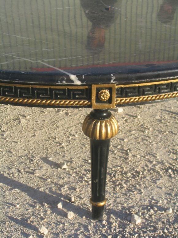 Large Round Cocktail Table in the Manner of Jansen