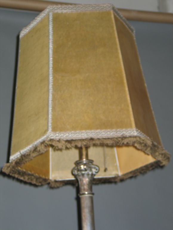 French Silvered Bronze Standing Lamp For Sale