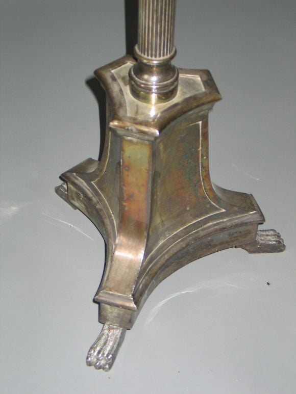 Silvered Bronze Standing Lamp For Sale 1
