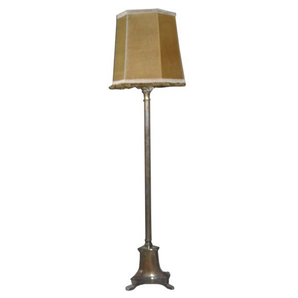 Silvered Bronze Standing Lamp For Sale