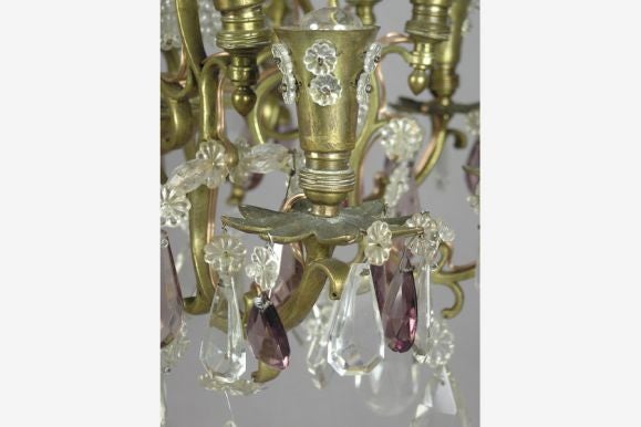 French 24-Arm Brass and Cut Crystal Chandelier by Baguès for Maison Jansen For Sale 1