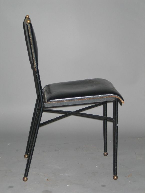 Leather Desk Chair by Jacques Quinet