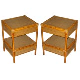 Pair of Rattan End Tables / Nightstands