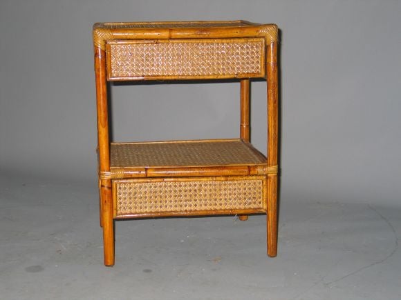 Pair of Rattan End Tables / Nightstands