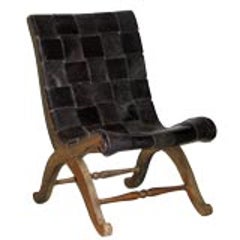 Modern Neoclassical Leather Strap Chair 2
