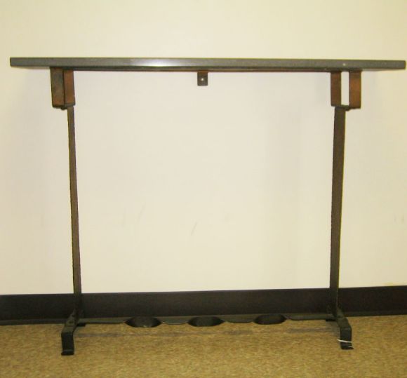 Elegant and Modern Classical Wrought Iron Console with a Top of Marble. 2 Pieces are available; each is sold separately.