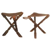 Pair of Stools in Leather