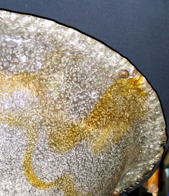 Mid-Century Modern Plafonnier en verre de Murano soufflé à la bouche par Mazzega en vente