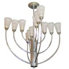 French 1930s Chandelier Attributed to Jacques Adnet 7