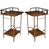 Vintage Pair of Industrial End Tables   Nightstands