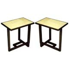 Pair of Parchment Covered Tables after Paul Dupré-Lafon 11
