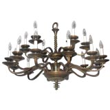SOLID BRONZE 18 ARM CHANDELIER