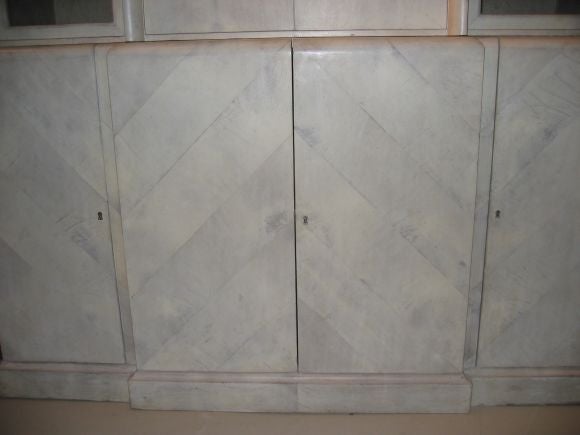 Fantastic Herringbone parchment cabinet. Provenance available.
Illustrated in 