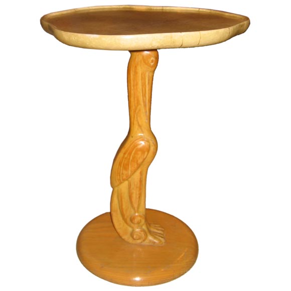 Whimsical Carved Pelican Table By Petersen Studios For Sale