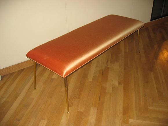 Gorgeous Long Italian Boudoir Bench with Silk Upholstery